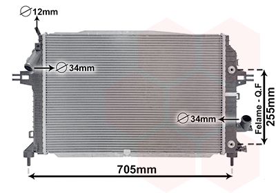 VAN WEZEL Radiaator,mootorijahutus 37002460